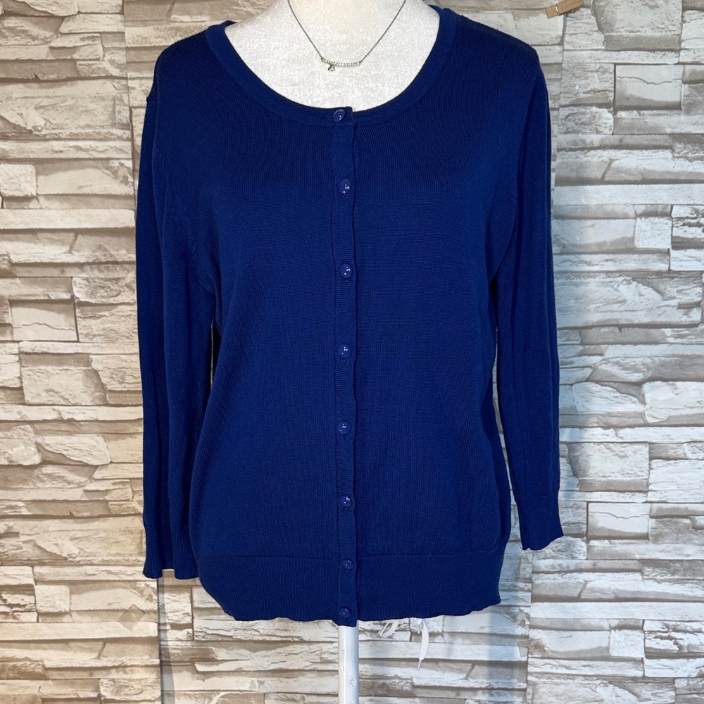NEW YORK COMPANY Medium Blue Button-Up Cardigan